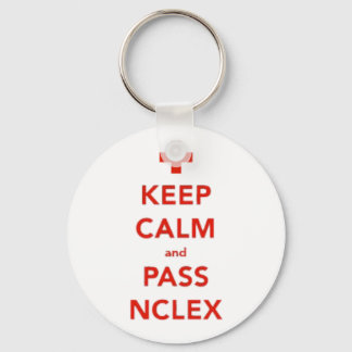 Keep Calm And Pass NCLEX Button Key Ring