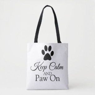 Keep calm and paw on tote bag
