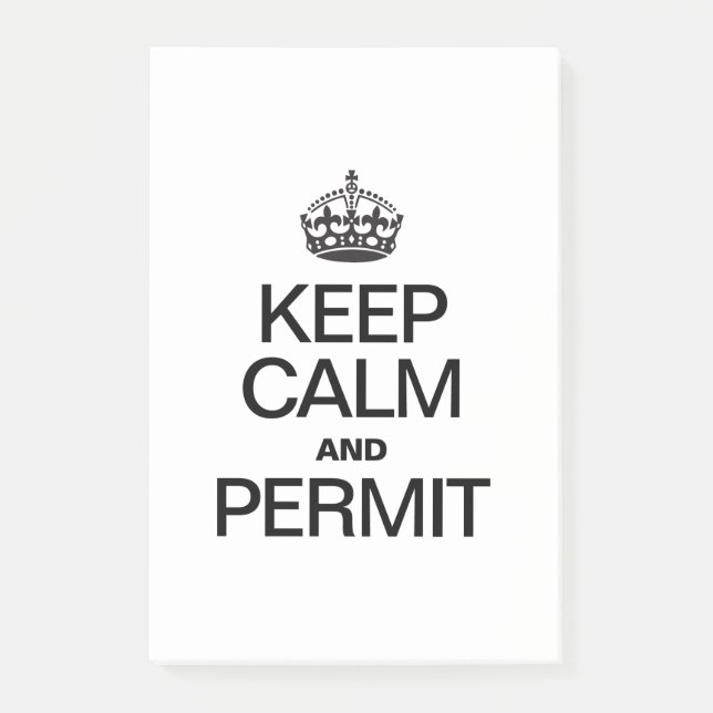KEEP CALM AND PERMIT POST-IT NOTES (Front)