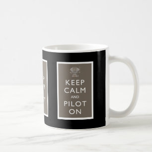 Keep Calm and Pilot On Steampunk Dirigible - Slate Coffee Mug
