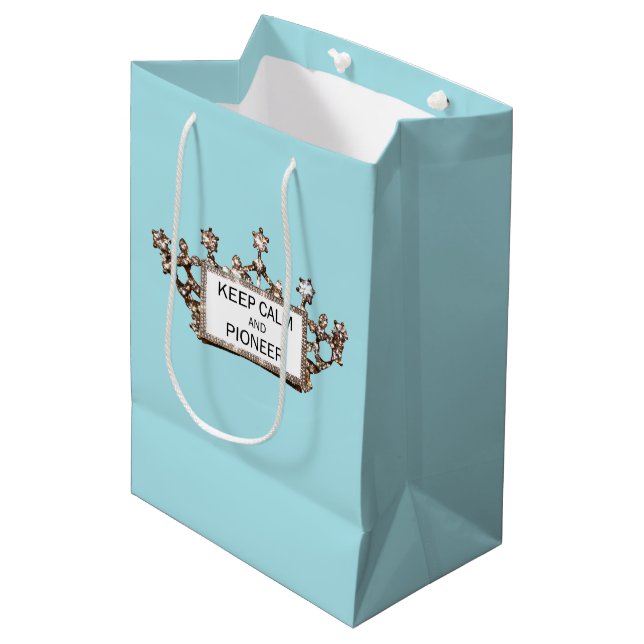 "Keep Calm and Pioneer" Medium Gift Bag (Front Angled)