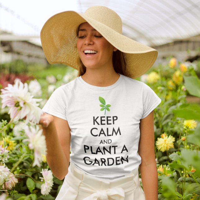 Keep Calm and Plant a Garden, Gardening Women's T-Shirt (keep calm and plant a garden, gardening gardener t-shirt quote for women gift)