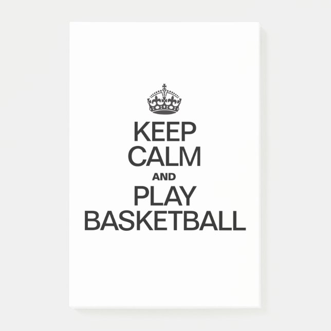 Keep Calm and Play Basketball Post-it Notes (Front)