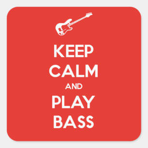 Keep Calm and Play Bass Square Sticker