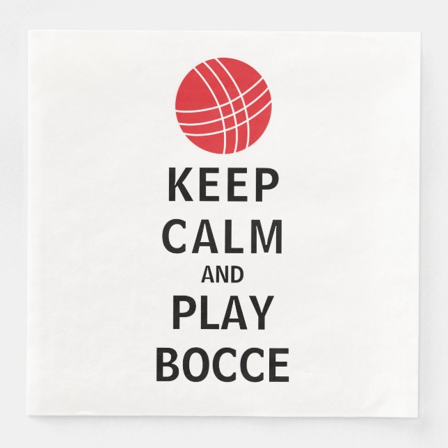 Keep Calm and Play Bocce Napkin (Front)