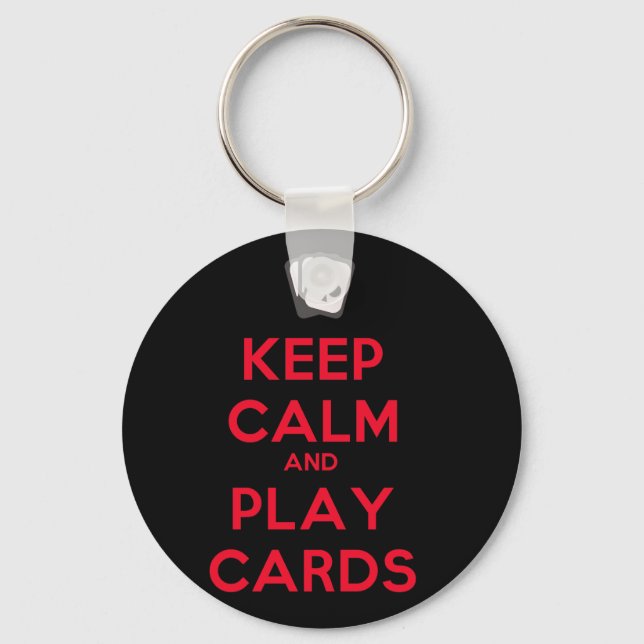 Keep Calm and Play Cards Key Ring (Front)