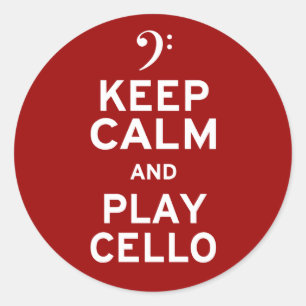 Keep Calm and Play Cello Classic Round Sticker