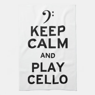 Keep Calm and Play Cello Tea Towel