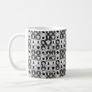 Keep Calm and Play Chess Pattern Coffee Mug