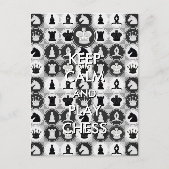 Keep Calm and Play Chess Postcard (Front)