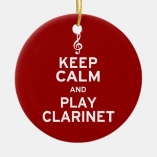 Keep Calm and Play Clarinet Ceramic Tree Decoration