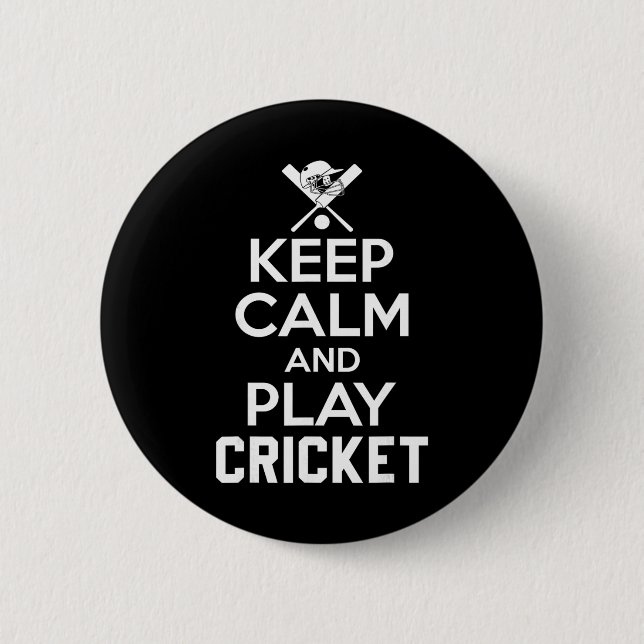 Keep Calm And Play Cricket 2  6 Cm Round Badge (Front)
