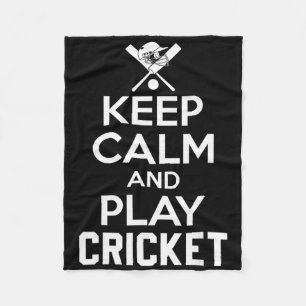 Keep Calm And Play Cricket 2 Fleece Blanket