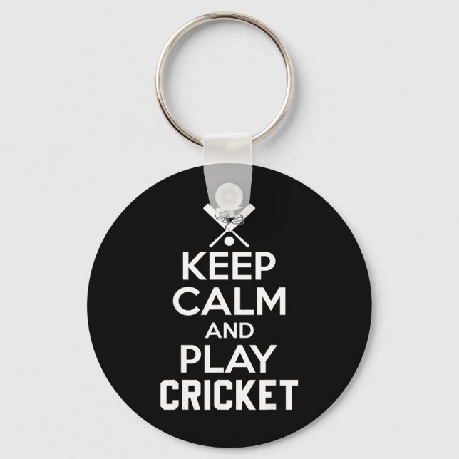 Keep Calm And Play Cricket 2  Key Ring (Front)