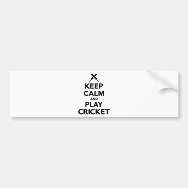 Keep calm and play Cricket Bumper Sticker (Front)