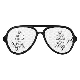 KEEP CALM AND PLAY DARTS AVIATOR SUNGLASSES