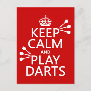 Keep Calm and Play Darts (customisable colour) Postcard