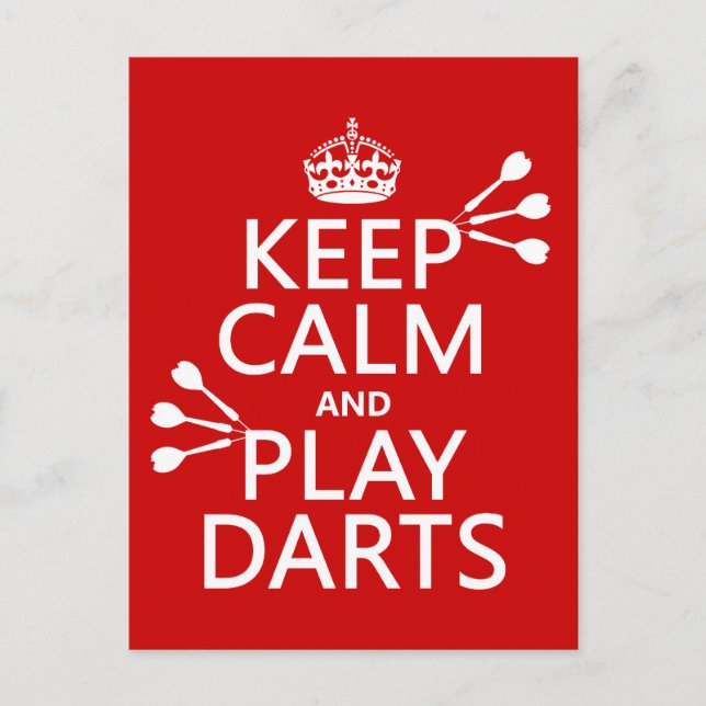 Keep Calm and Play Darts (customisable colour) Postcard (Front)