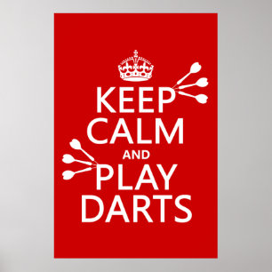 Keep Calm and Play Darts (customisable colour) Poster