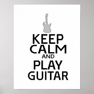 Keep Calm and Play Electric Guitar - Custom Colour Poster