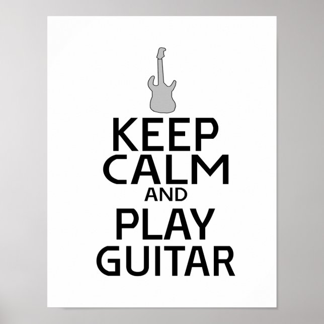 Keep Calm and Play Electric Guitar - Custom Colour Poster (Front)