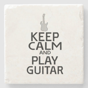 Keep Calm and Play Electric Guitar - Custom Colour Stone Coaster