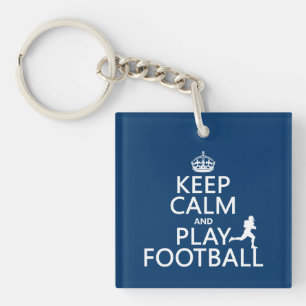 Keep Calm and Play Football (American Football) Key Ring