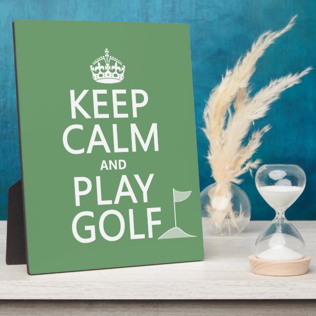 Keep Calm and Play Golf - all colours Plaque (Side)
