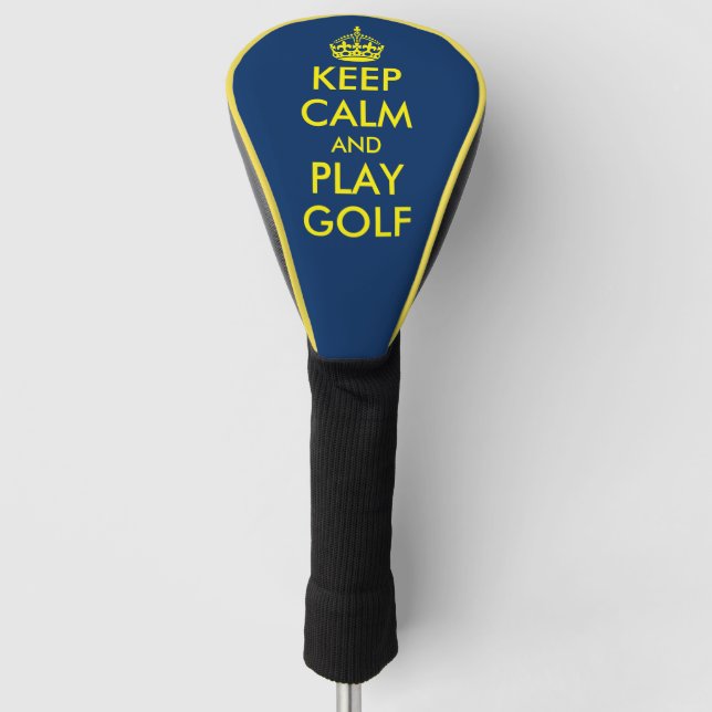 Keep calm and play golf funny men's gift head cover (Front)