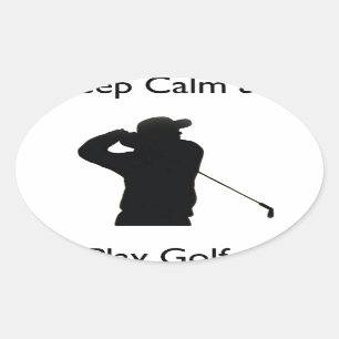 Keep calm and play golf oval sticker