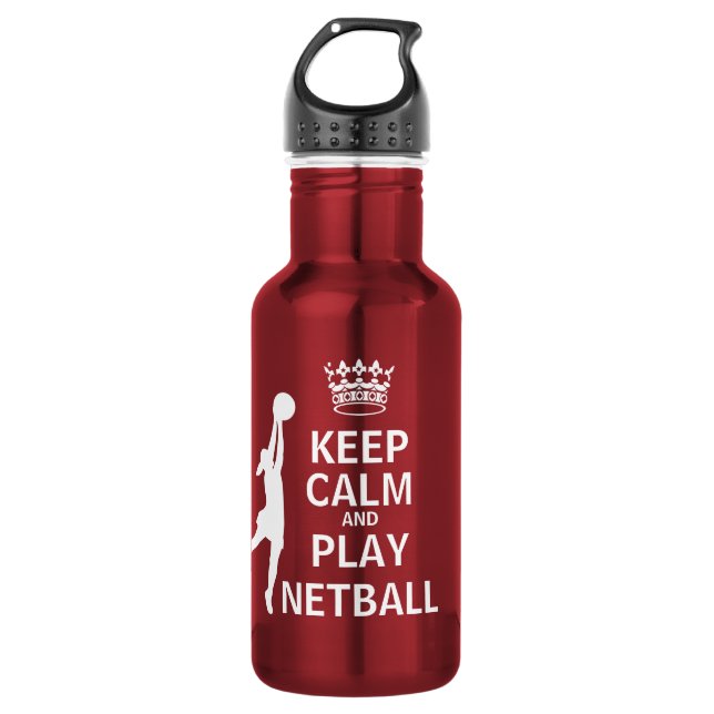 Keep Calm and Play Netball 532 Ml Water Bottle (Front)