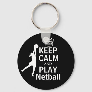 Keep Calm and Play Netball Design Key Ring