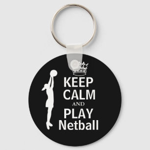 Keep Calm and Play Netball Theme Key Ring