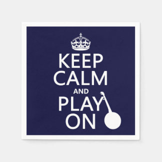 Keep Calm and Play On (Banjo)(any bckgrd colour) Napkin