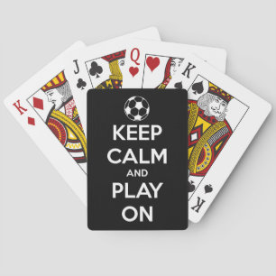 Keep Calm and Play On Black Playing Cards
