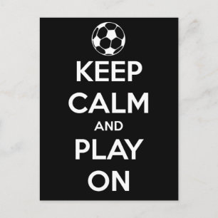 Keep Calm and Play On Black Postcard