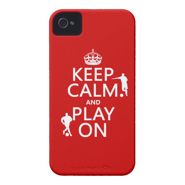 Keep Calm and Play On (football/soccer) Case-Mate iPhone Case (Back)
