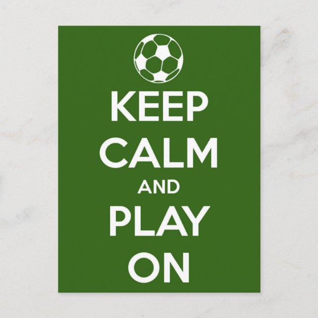 Keep Calm and Play On Green Postcard (Front)
