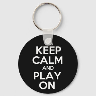 Keep Calm and Play On Piano Key Ring