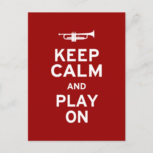 Keep Calm and Play On Postcard (Front)