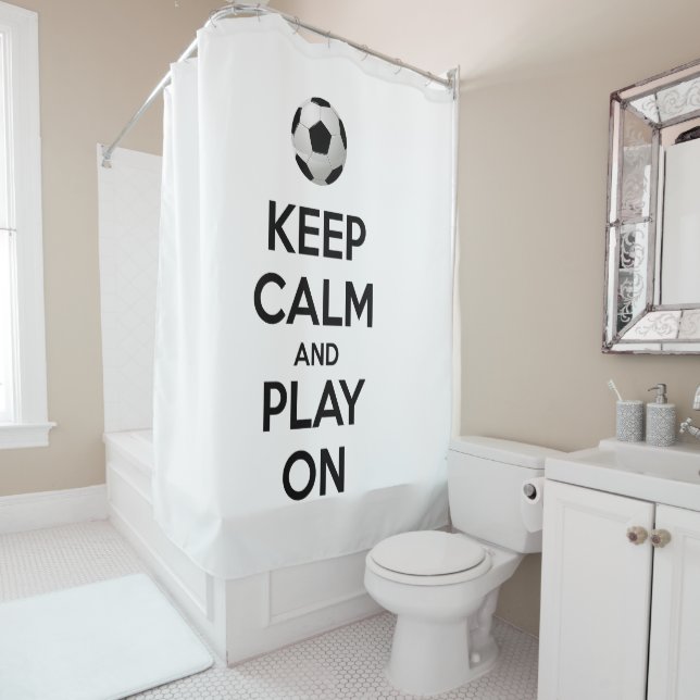 Keep Calm and Play On Shower Curtain (In Situ)