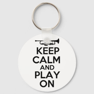 Keep Calm and Play On (Trumpet) Key Ring