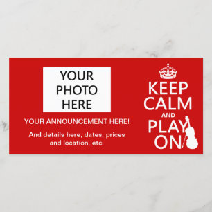 Keep Calm and Play On (violin)(any colour) Announcement