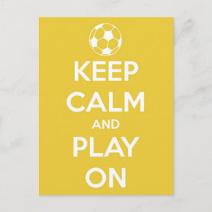 Keep Calm and Play On Yellow Postcard