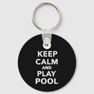 Keep Calm And Play Pool Billiards Key Ring