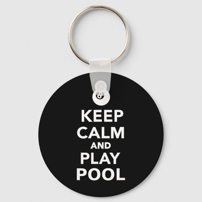 Keep Calm And Play Pool Billiards  Key Ring (Front)
