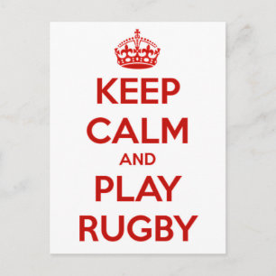 Keep Calm And Play Rugby Postcard