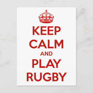 Keep Calm And Play Rugby Postcard