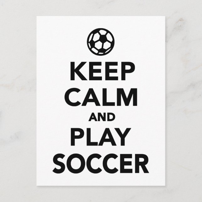 Keep calm and play Soccer Postcard (Front)