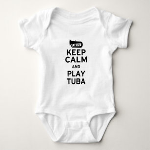 Keep Calm and Play Tuba Baby Bodysuit